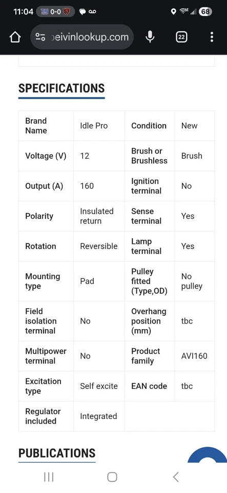 Prestolite Leece Neville Alternator, 4024553C93, 12V, 160AMPS, 1612301037 - Image 2 of 4