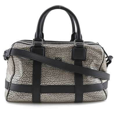 LOEWE 2WAY Shoulder Shoulder Bag Calfskin Black / Silver Women's #NB1746