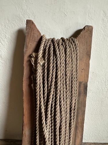 Antique Handmade Wooden Rope Winder Original Thin Rope Yardage Patina Country  - Picture 8 of 9