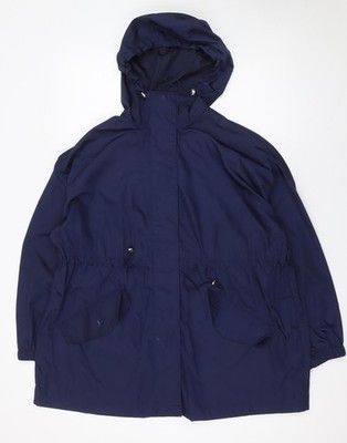 Matalan Damen Parka Jacke blau mit Kapuze Größe S Freizeit mittellang