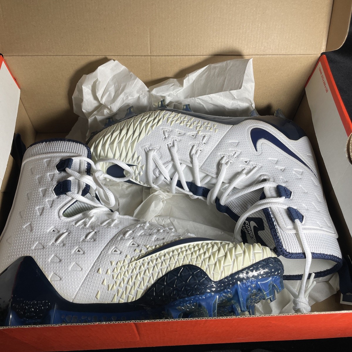 Nike Force Savage Elite TD High Top Lineman Football Cleats White