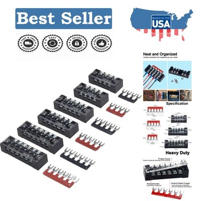 Heavy-Duty 4/5/6 Position Terminal Block Set - Easy Installation & Safety Covers