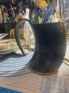 AUTHENTIC VIKING NATURAL HORN TANKARD HANDMADE