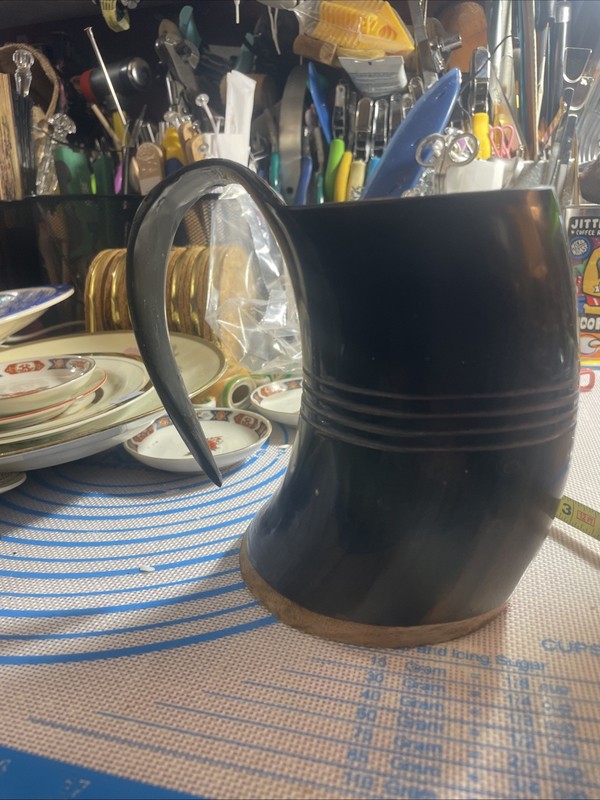 AUTHENTIC VIKING NATURAL HORN TANKARD HANDMADE