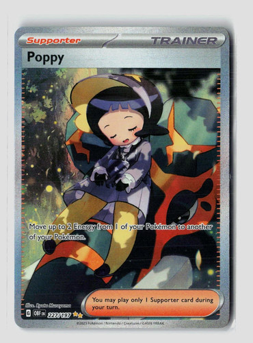 Pokemon 2023 Obsidian Flames Poppy FA SAR #227/197