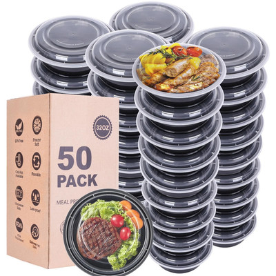 WGCC 50 Pack Meal Prep Containers 32oz BPA-Free To Go Food Storage Bowls