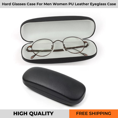 NEU Muschelschale Hartbrille PU Brillenetui schwarz mit Mikrofaser Reinigungstuch
