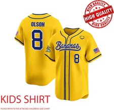  8 Olson Savannah Bananas Baseball Jersey 3D AOP Kids Youth 1J0607