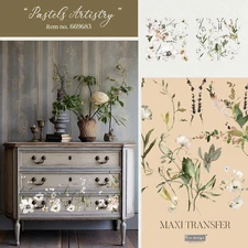 Pastels Artistry | Maxi Decor Transfer | Rub On Transfer | Redesign with Prima