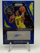 2023-24 Panini Prizm Rookie Signatures Prizm Blue Wave #44 Brice Sensabaugh Auto