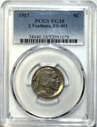 1917 Buffalo Nickel- FS-401 2 Feathers- PCGS VG10 Scarce Key Date