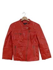 ZARA Veste en cuir Dames Veste T EU 38 rouge style décontracté