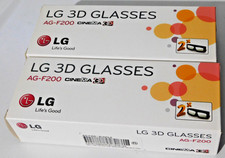 2 Boxes of LG 3D Glasses AG F200 Cinema Glasses 4 Pair total NEW