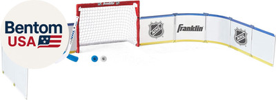Mini Hockey Rink Set - Half Rink Knee Hockey Goal, Mini Sticks, and Ball Set - I