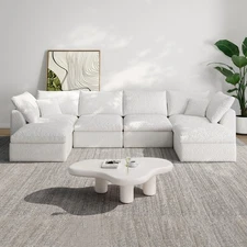 Sectional Couch Modern Contemporary Combination Sofa U-Shaped 137.8" Extra Large