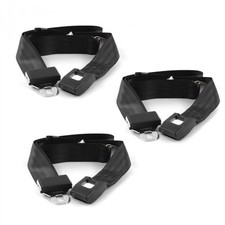 Ford Bronco 1966 - 1977 Standard 2pt Black Lap Bench Seat Belt Kit - 3 Belts V8