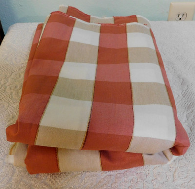 DESIGNERS GUILD Brera Quadretto Pimento Plaid Linen Quilted Fabric 4 Yds x 56''