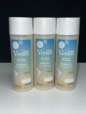 3 PACK Gillette Venus Women's Shave Gel PRE-SHAVE Sea Salt EXFOLIANT Scrub 6.7oz