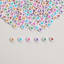 300pcs Letter Beads, 4x7 mm Acrylic Alphabet Letter A Beads for Jewelry and B...