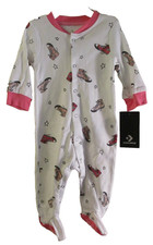 NWT Converse Infant Baby Girls Footed Coverall 3 Months White/Pink