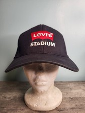 Vintage Levi's Stadium Black Strapback Hat Cap Embroidered Adjustable