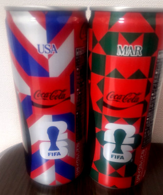 Coca Cola FIFA world cup design Zero sugar  2 countries 250ml from Japan