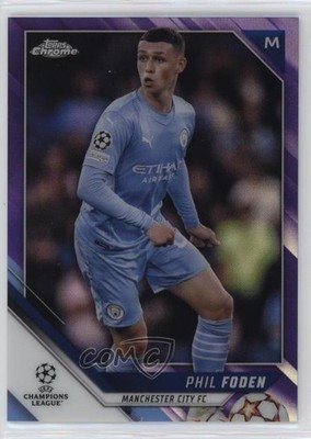 2021 Topps Chrome UEFA Champions League Purple Refractor 46/250 Phil Foden 0ef9