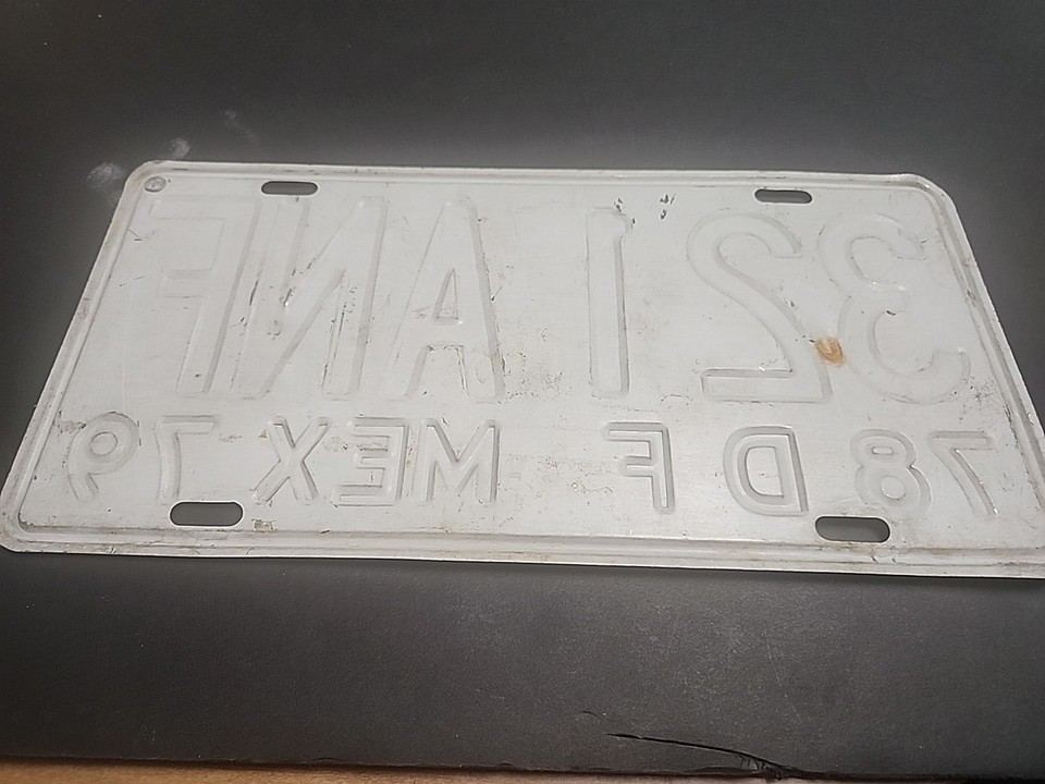1978-79 Destrito Federal Mexico Metal Vintage License Plate * Standard ...