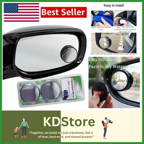 2 Pack 360° Adjustable Blind Spot Mirrors for All Vehicles