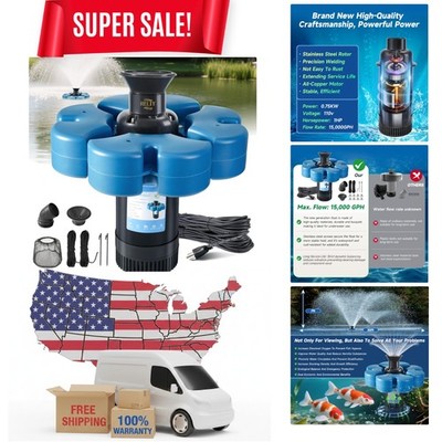 Transform Your Pond with 1HP Floating Fountain - Eye-Catching Water Effects