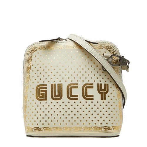 Gucci x SEGA Guccy Crossbody Shoulder Bag Off White Gold Leather