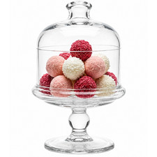 Glass Mini Cake Stand with Clear Dome Lid