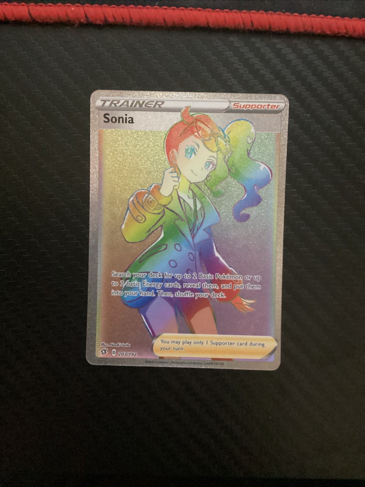 Sonia 203/192 - Rebel Clash - Rainbow Rare - Pokémon Card - NM