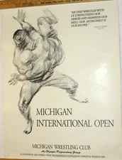 VTG MICHIGAN INTERNATIONAL OPEN/WRESTLING CLUB POSTER! OLYMPIC PREPARATORY GROUP