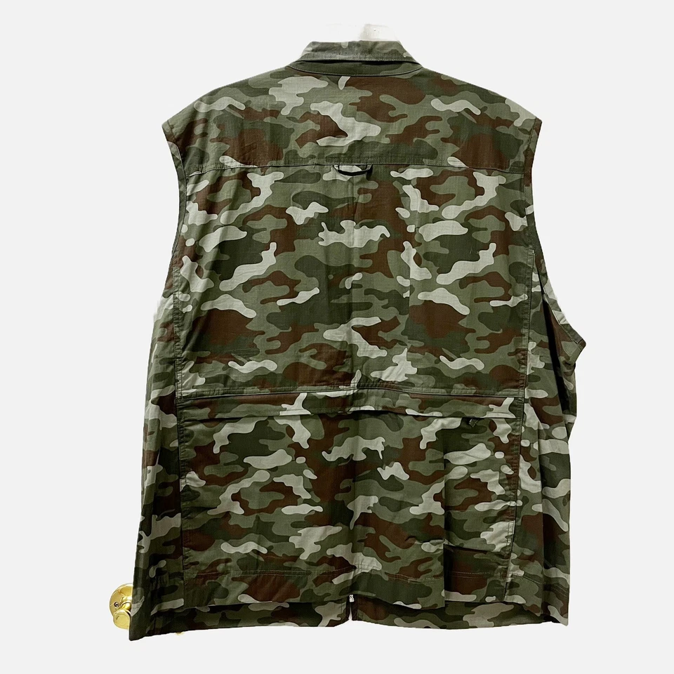 Sears Outdoor Life Green/Brown Camo Fishing/Hunting/Hiking Vest Size XXL NWT - Image 2 of 4