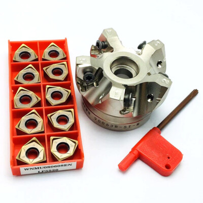 MFWN90 63-22 5Flute 63mm CNC Fast Forward Feed Milling Cutter + 10Pcs WNMU080608