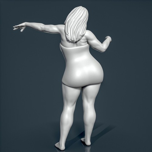 Figura de resina sin pintar. Chica mujer bbw sexy 1/18 1/24 1/43 1/32 - Imagen 4 de 6