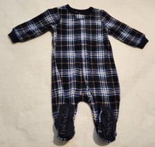 NWT Baby Gap Blue Plaid Christmas Pajamas PJs 1PC Footed Unisex Baby Toddler