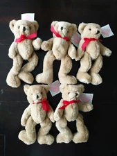 Vintage Wang's International Jointed Crafting Teddy Bears 9 in PLB1009 Lot of 5