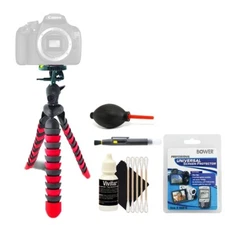 Flexible Tripod + Cleaning Accessory Kit for Canon EOS Rebel T5 T6