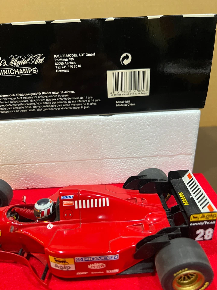 PAULS MODEL ART 1995 FERRARI 1:18 SCALE 412 T2 GERHARD BURGER DROVE 95 FORMULA 1 - Image 2 of 4