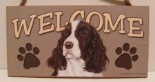 Welcome Springer Spaniel Dog Breed Wood Sign/Wall Plaque