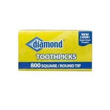 Diamond Square/Round Tip Toothpicks -  For Teeth Appetizers Crafts - 800 Count