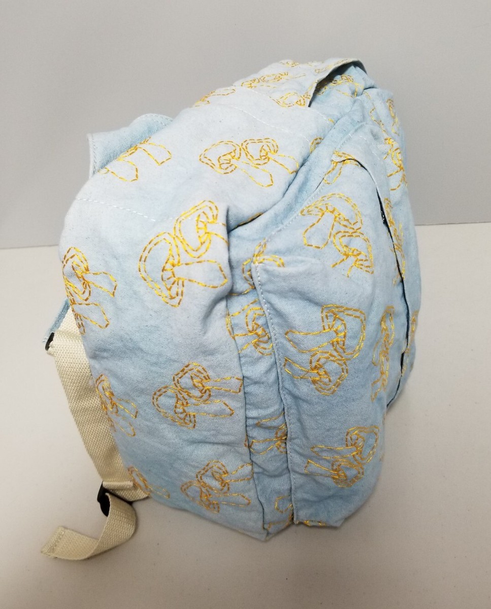 Urban Outfitters Mushroom Gold Embroidered Blue Backpack Urban Outfitters Embroidered Mushroom Backpack Light Blue  main image 3