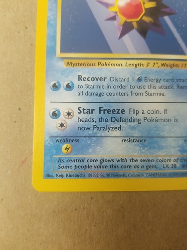 STARMIE 64/102 - 4th Print 1999-2000 - Base Set - VINTAGE WOTC Pokemon Card - NM - Picture 5 of 10
