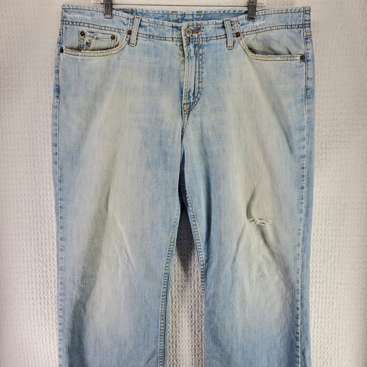 Lucky Brand Sonic Wonder Bootcut Unisex 36x33 Distressed Destroyed