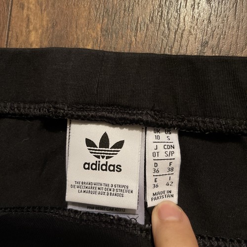 Adidas Girls Youth S Small Black White Sweatpants Trefoil 3 Stripe Casual - Picture 3 of 7