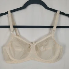 Bali Bra 40C Lace Comfort U Flower Full Figure Unlined UW Beige Style #0180