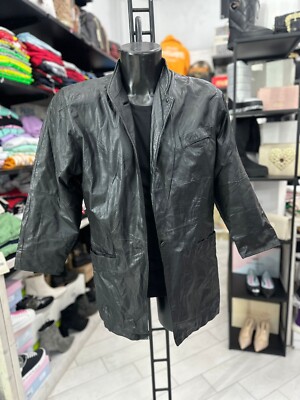 Yessica Jacke aus Echtem Leder Gebraucht Frau Gr. 48 Schwarz LLV212