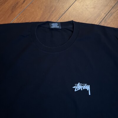Vintage Stussy T-shirt Surfman Checker Tee Black Men's Large Surf